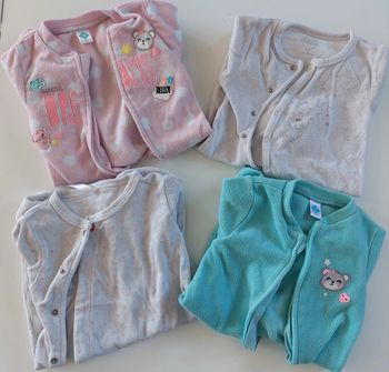 Lot 5 pyjamas velours fille 1 mois