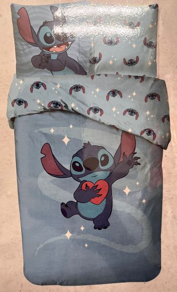 Parure de lit simple (housse de couette + taie d'oreiller) - Stitch - Disney