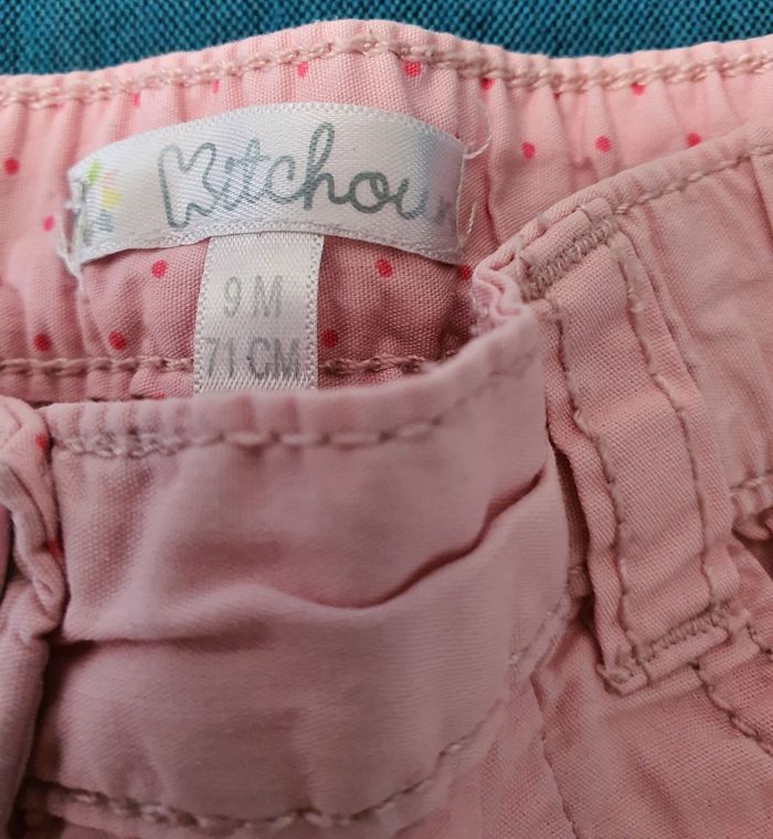 Pantalon fille rose été Kitchoun 9 mois - photo numéro 5