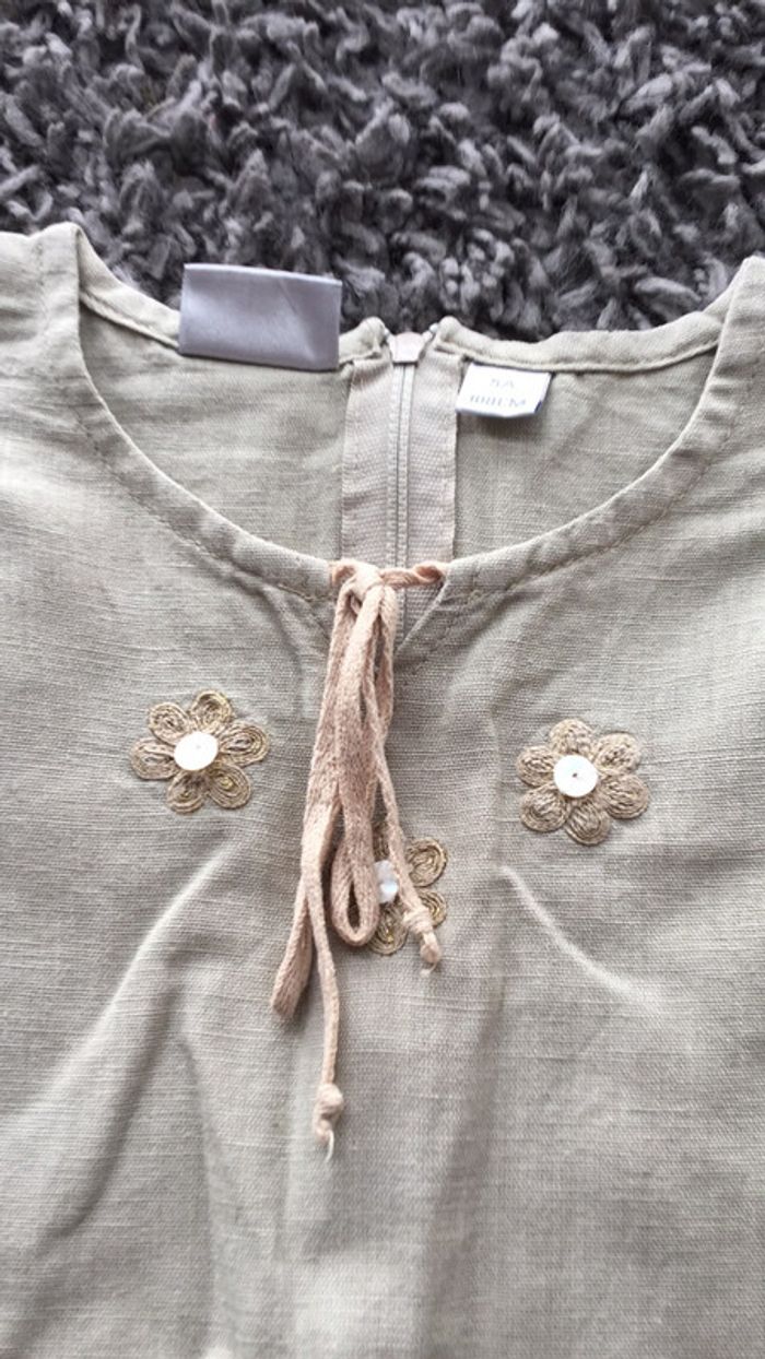 Robe lin beige 5 ans Kiabi - photo numéro 3