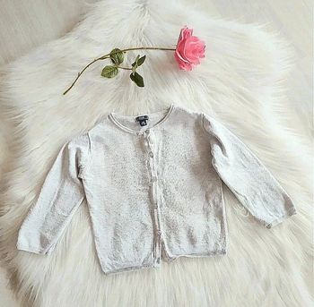Gilet en coton gris clair Kiabi 24 mois