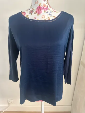 Blouse manche 3/4 satinée avant Mango