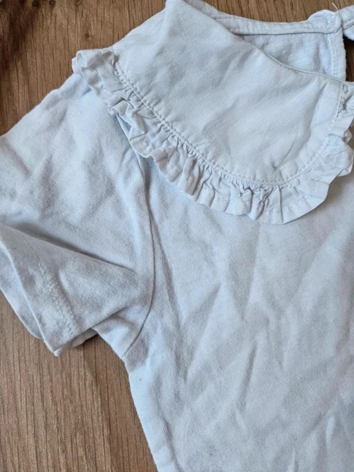Tee shirt blanc col claudine h&m 2 ans - photo numéro 3