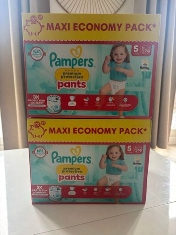 2 x Maxi Pack Couches Pampers Premium Protection Pants T5