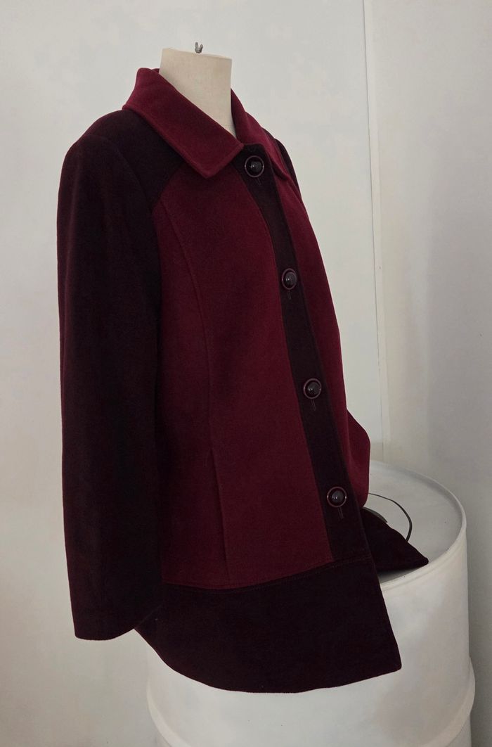 Manteau Weinberg laine & cachemire bordeaux – Élégance intemporelle – Taille 46 - photo numéro 10