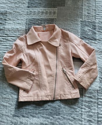 Veste en similicuir rose clair 5 ans