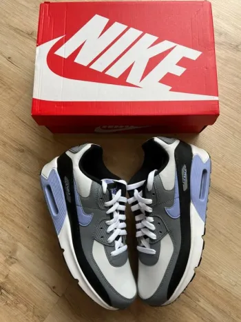 Nike Air Max 90 Leather White Black Violet 40