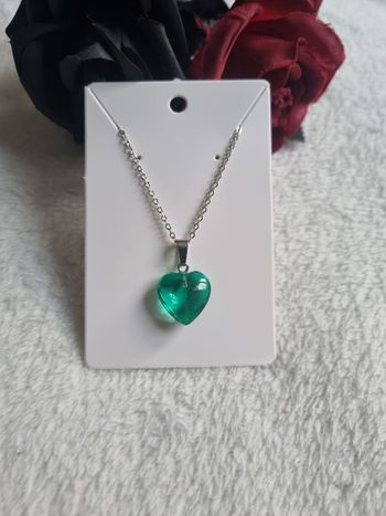 Collier pendentif cœur verre dégradé