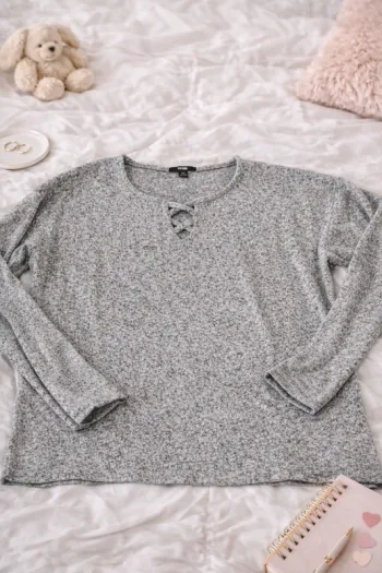 Pull léger fille 12 ans Kiabi – gris chiné