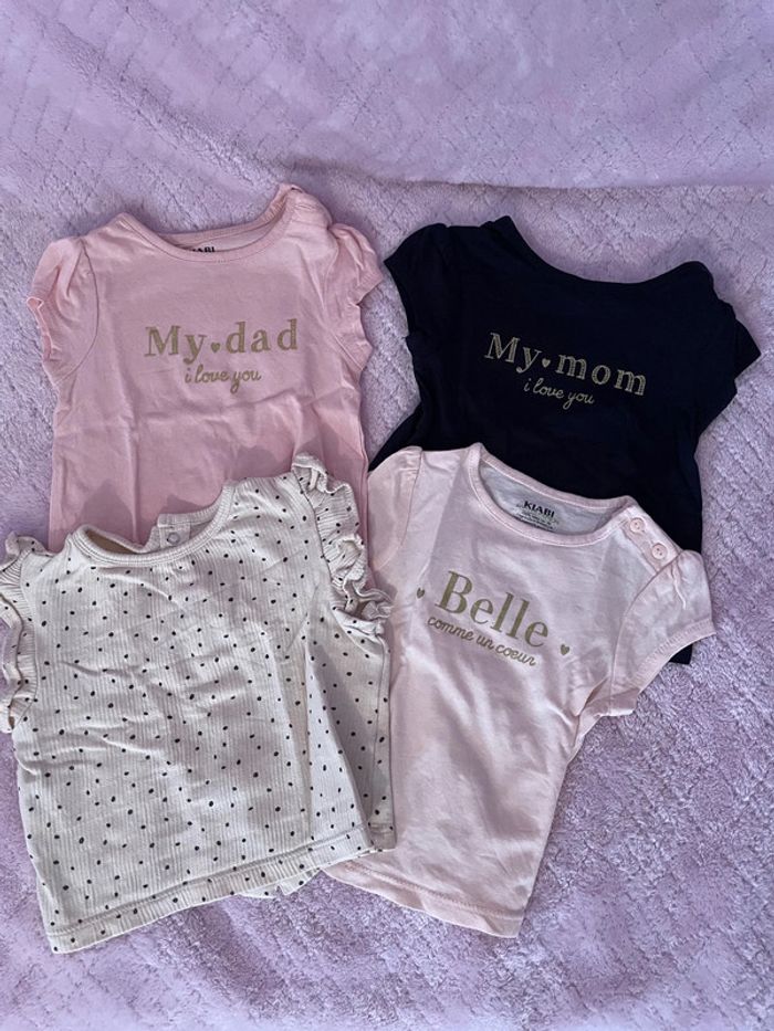 Lot de 4 tee-shirts bébé fille
