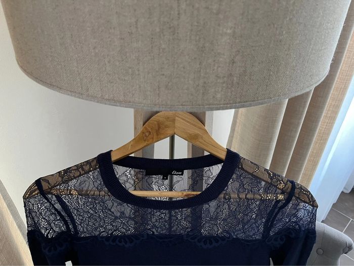 Pull bleu nuit etam dentelle - photo numéro 3