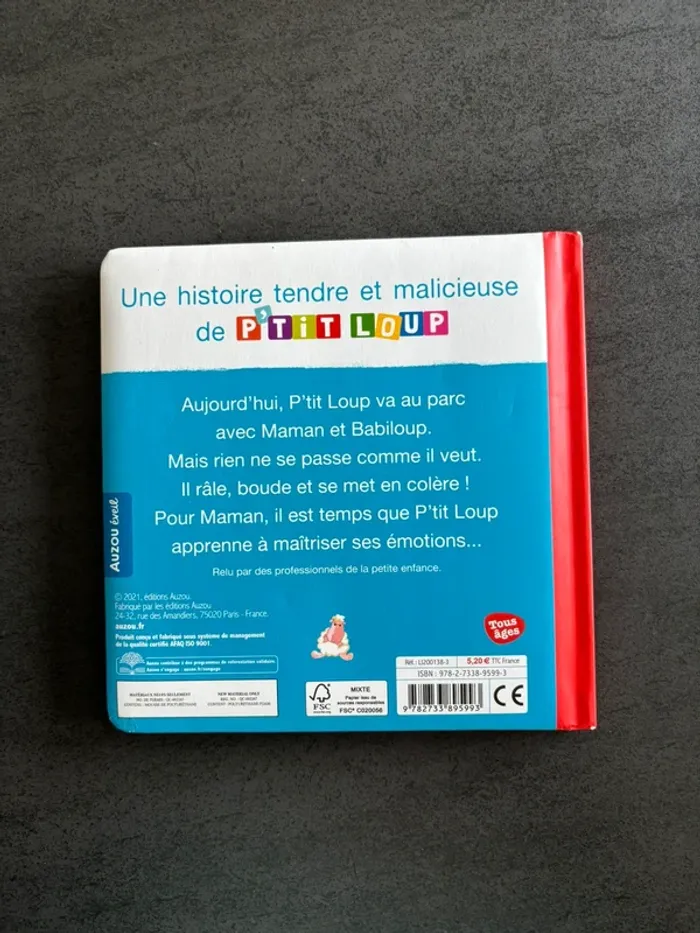 Livre - Auzou Éveil - P’tit Loup fait une colère - photo numéro 2
