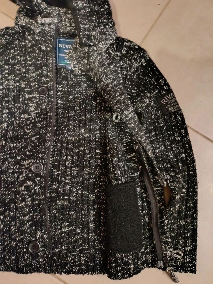 Veste laine épaisse zippé capuche fourrée polaire 10 ans - photo numéro 2