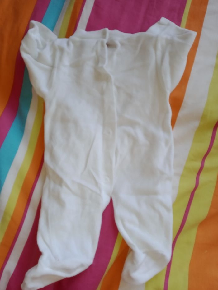 Pyjama blanc j'aime mon papa écrit en bleu 1 mois - photo numéro 3