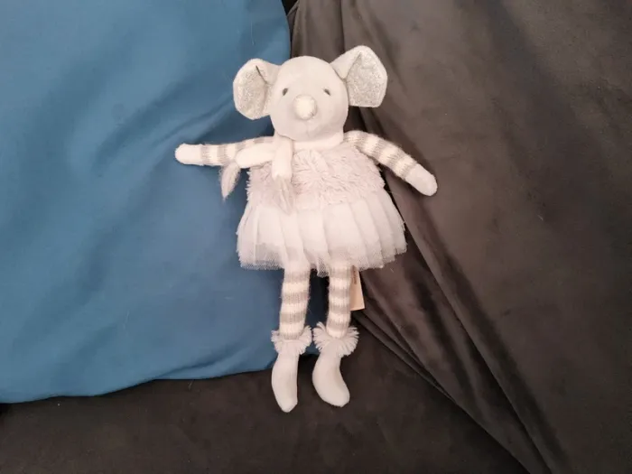 Doudou Peluche Louise Mansen Souris Blanc Gris Argent Tutu 28Cm Neuf - photo numéro 9