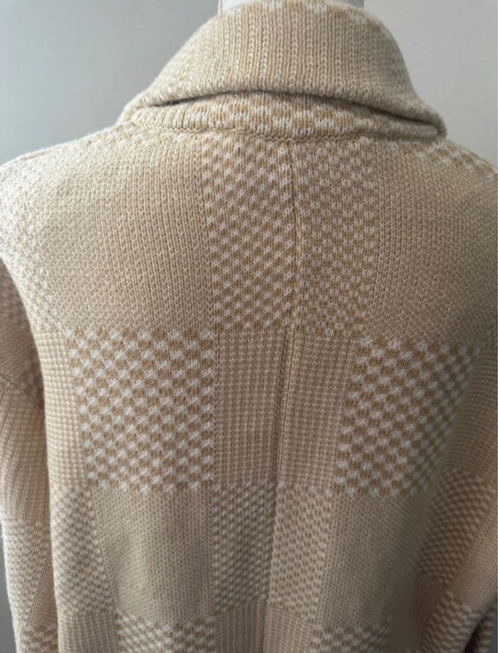 Manteau long oversize beige crème et blanc pied de poule Amisu T42 XL - photo numéro 6