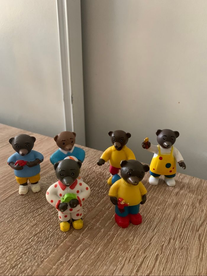 6 figurines petit ours brun jeux et loisirs