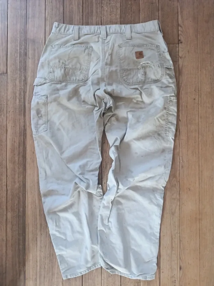 Pantalon jean Carhartt Workwear Cargo beige taille 36x32 - photo numéro 3