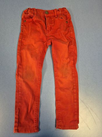 Jeans slim taille 5 ans rouge