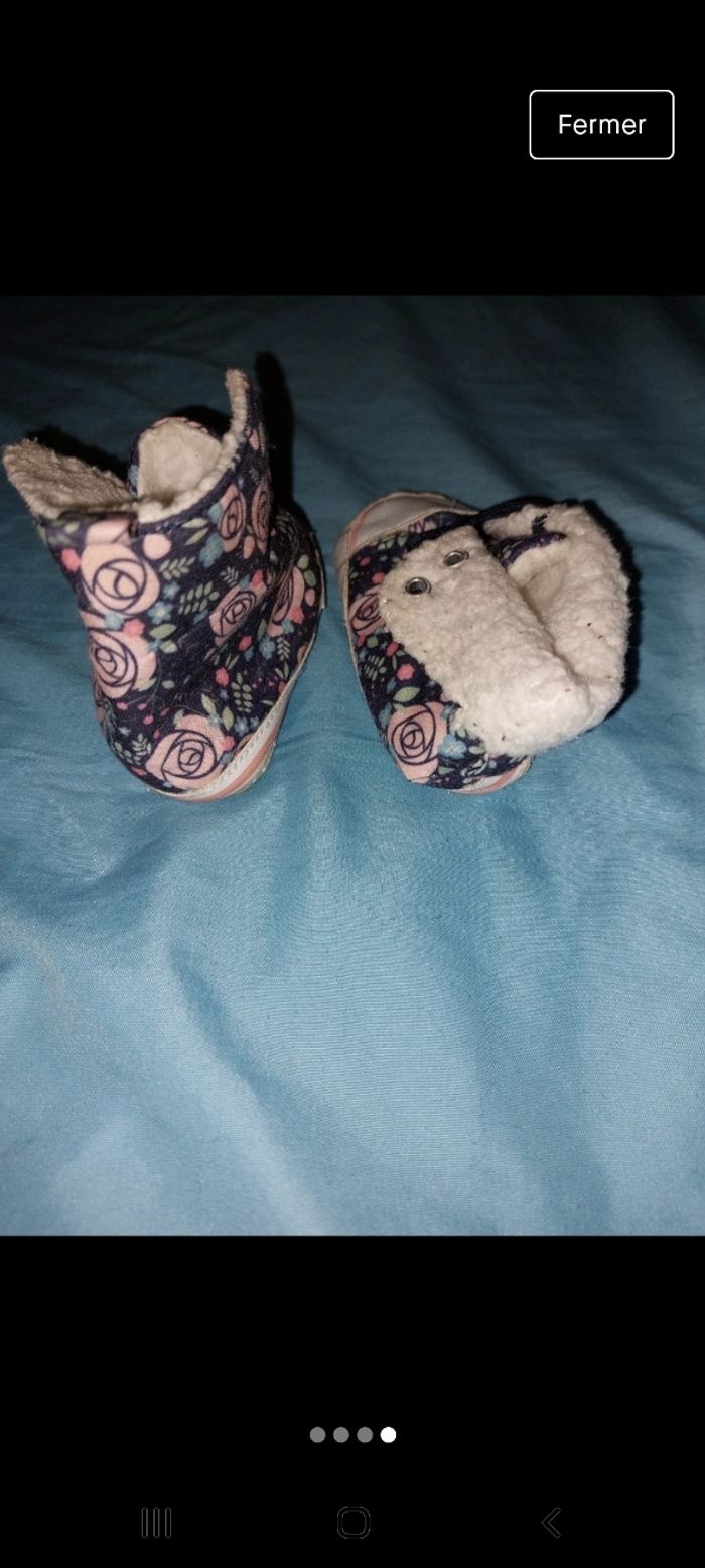 Chausson chaussure bébé sans semelle dessin fleur 🌸 - photo numéro 4