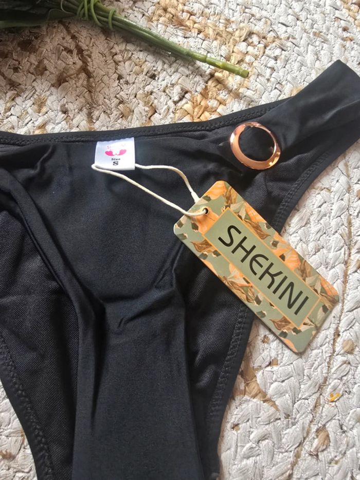 Lot 2 bas de bikini noir+léopard sexy taille S neuf - photo numéro 2