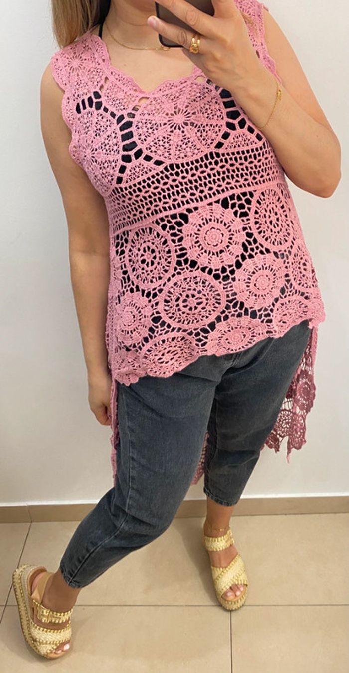 Tunique D’Eté En Crochet Taille M - photo numéro 2