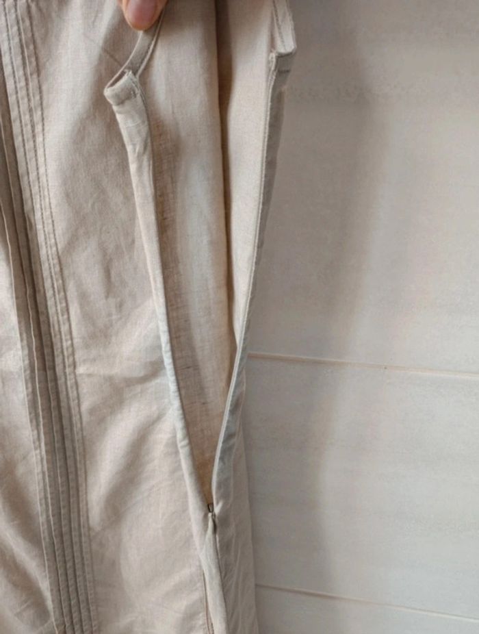 Robe beige lin/coton t.38/40 - photo numéro 4