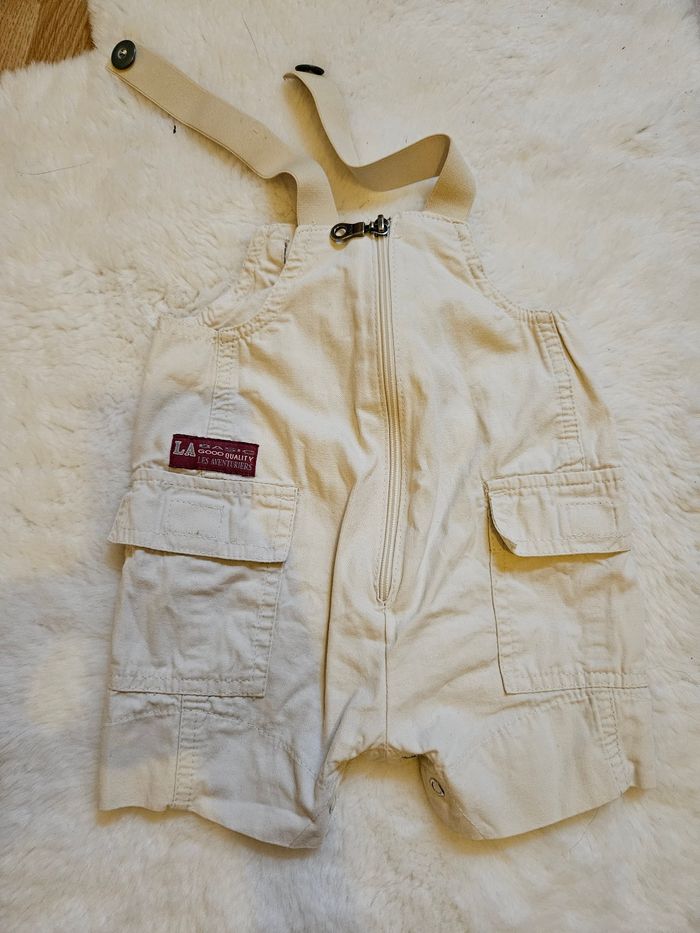 Salopette short beige 3 mois