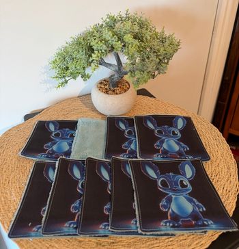 Lingettes stitch turquoise 