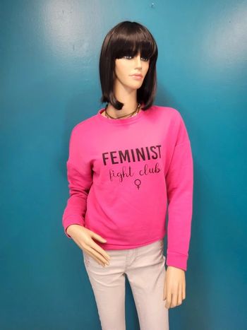 Pimkie sweat rose * taille XS * feminist fight club