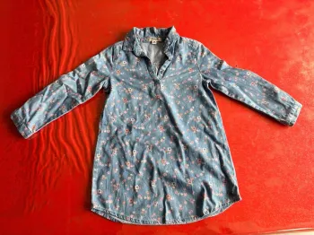 Robe jean fleurie 6 ans