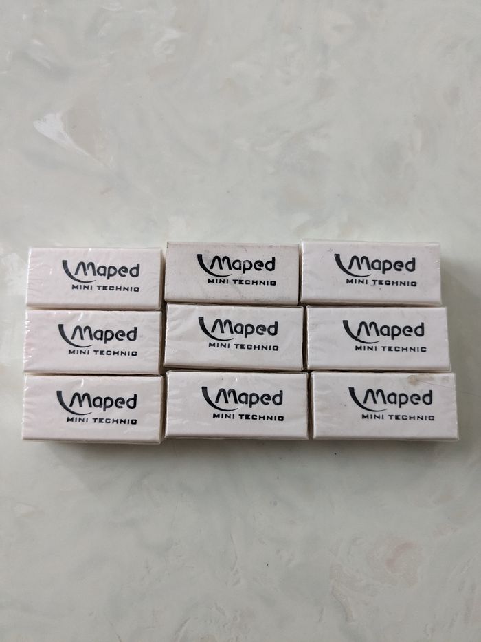 Lot de 5 gommes Maped blanches. - photo numéro 3