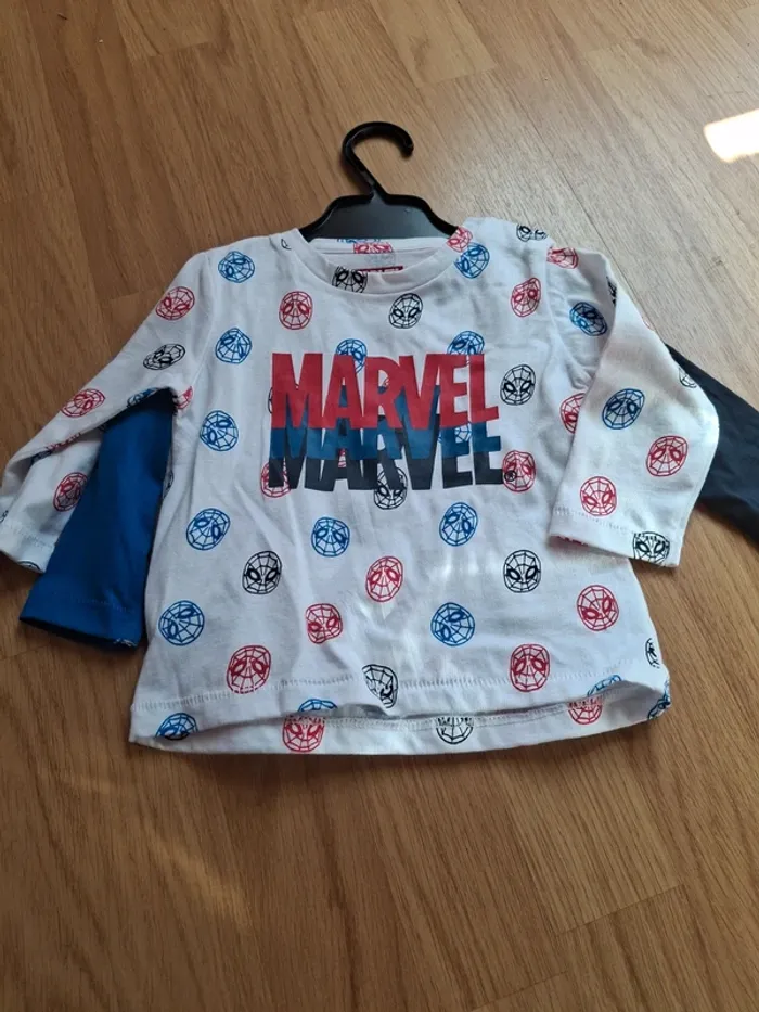 Lot de 2 tee shirt manches longues marvel - photo numéro 3
