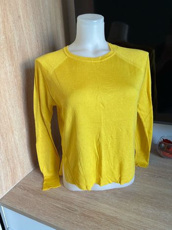Pull basique col rond jaune Zara taille S