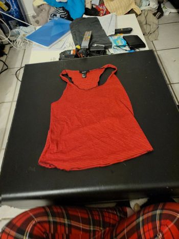 Débardeur rouge rayer noir S forever21
