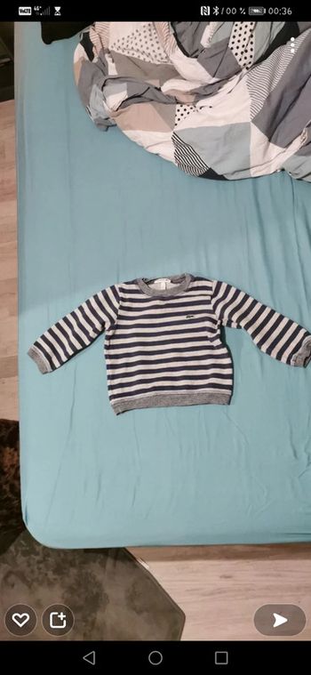 Pull sweet rayé lacoste