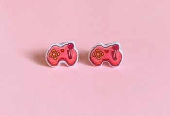 Boucles d’oreilles Fait Main Manette Rose