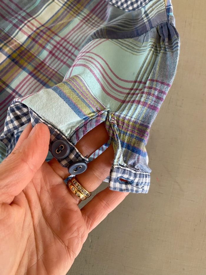 Blouse Camaïeu bleue à carreaux taille 40 - photo numéro 17