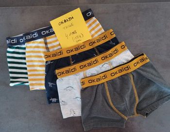 Lot de 5 caleçons okaïdi 4 ans