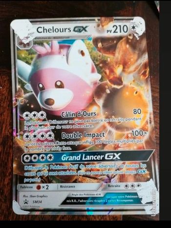 Carte grand format Pokémon Chelours GX pv 210
