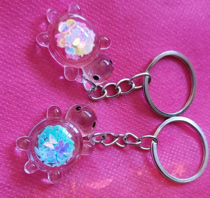 Lot de deux porte-clés tortues fluorescentes - photo numéro 5