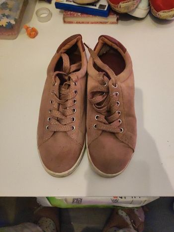 Baskets en daim  vieux roses