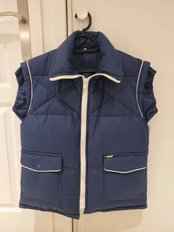 Blouson ski doudoune duvet sans manche Vintage 100% coton