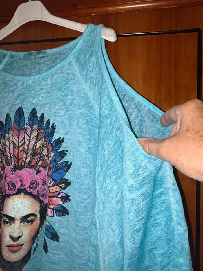 Tunique turquoise Frida Kahlo taille unique - photo numéro 3