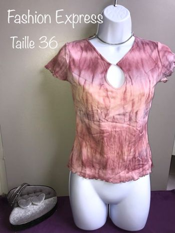 T-shirt habillé - couleur dégradé vieux rose - taille 36
