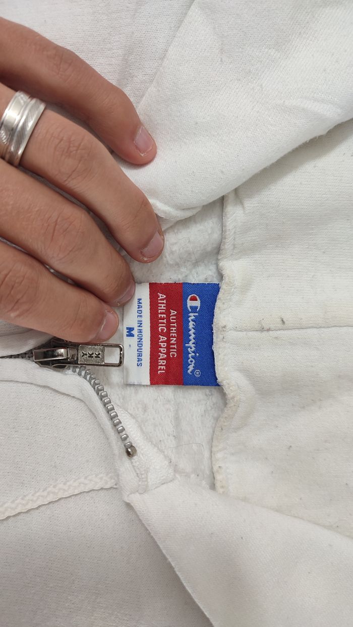 Vêtement Homme Sweatshirts Sweats pull à capuche blanc Champion taille M #Retrostreet - photo numéro 4