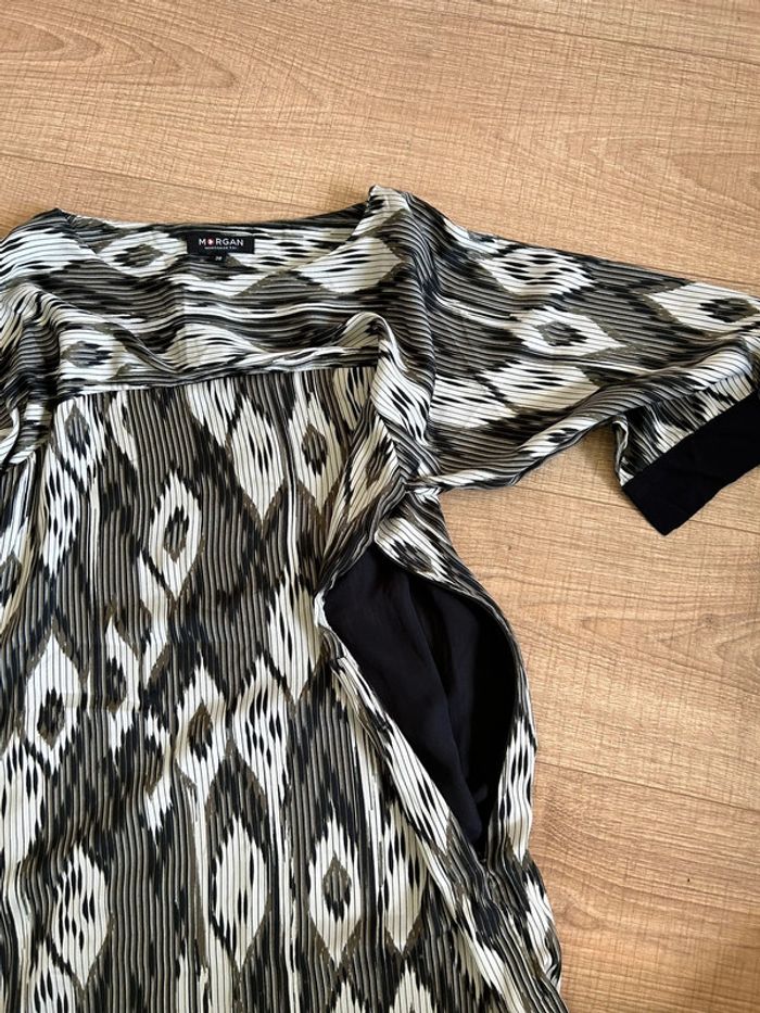 Robe imprimée kaki beige et noire Morgan taille 38 jamais portée - photo numéro 16