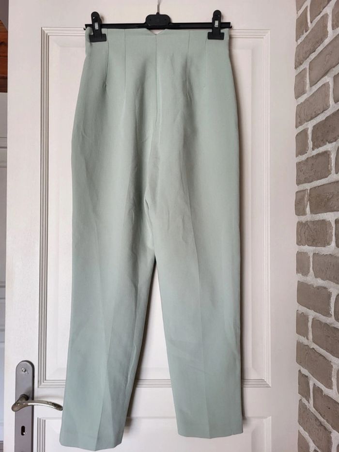Joli pantalon style tailleur vert d'eau Zara - photo numéro 7