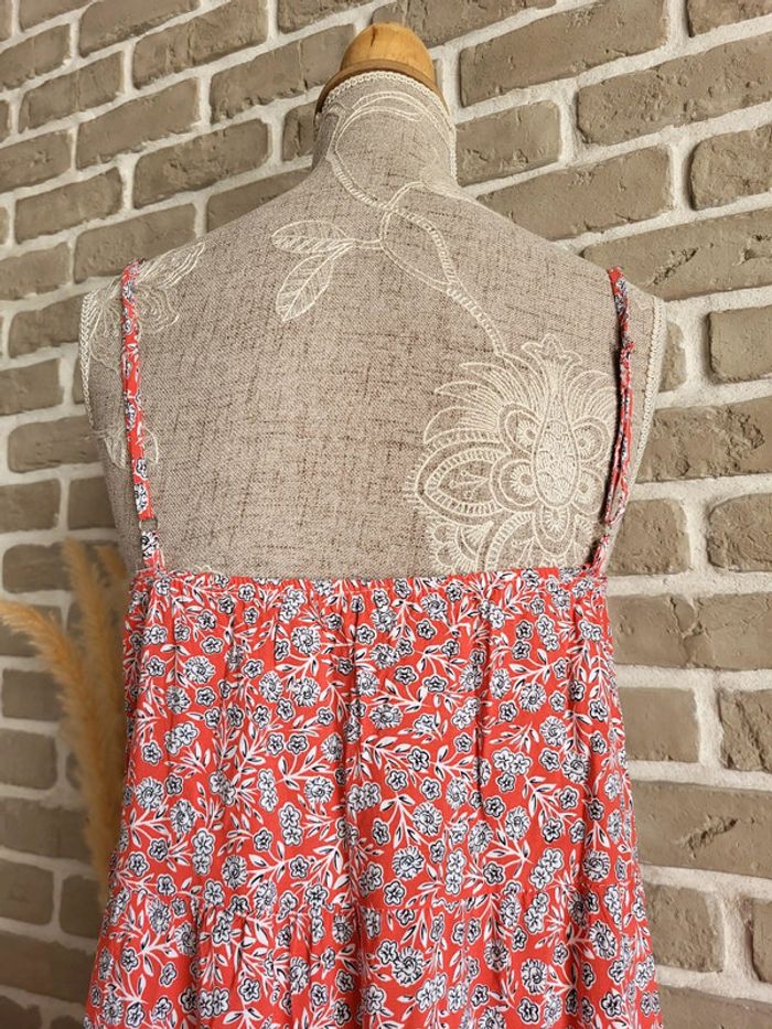 Robe courte rouge imprimé fleuri - bohème estival - photo numéro 8