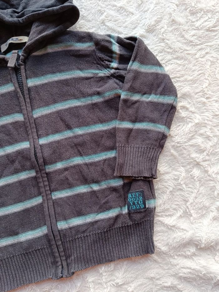 Gilet fin zippé avec capuche Garçon 2 ans Tao 100% coton - photo numéro 4